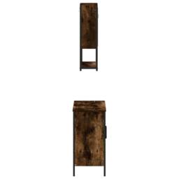 Berkfield Home 2 Piece Bathroom Furniture Set Smoked Oak Engineered Wood in Brown - thumbnail 7