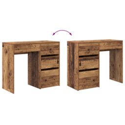 Berkfield Home Old Wood Writing Desk Old wood Engineered Wood Medium in Brown - thumbnail 9