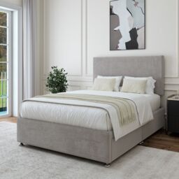 Bedmaster Luxury Velvet 2 Drawer Divan Base in Light Grey - Size: Small Single - thumbnail 3