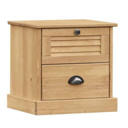 Berkfield Home Bedside Cabinet VIGO 42x35x40 cm Solid Wood Pine in Brown - Size: 42 x 35 x 40 cm - thumbnail 2