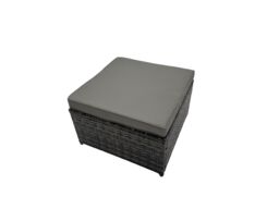 Fimous Rattan Garden Furniture Set 9-seater with Side Table 3 Footstools in Dark Grey - thumbnail 6