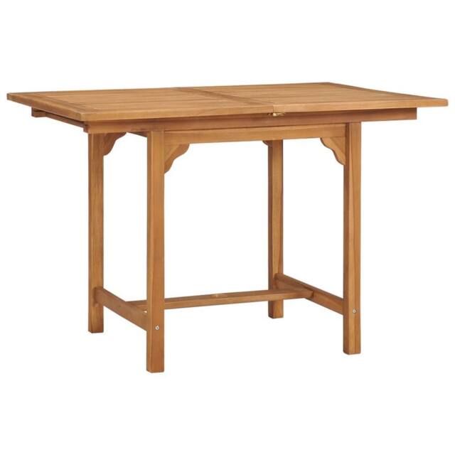 Berkfield Home Beautiful Extending Garden Table (110-160)x80x75cm Solid Teak Wood in Brown - Size: (110-160)x80x75 cm - image 1