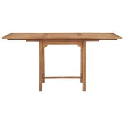 Berkfield Home Beautiful Extending Garden Table (110-160)x80x75cm Solid Teak Wood in Brown - Size: (110-160)x80x75 cm - thumbnail 5