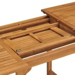 Berkfield Home Beautiful Extending Garden Table (110-160)x80x75cm Solid Teak Wood in Brown - Size: (110-160)x80x75 cm - thumbnail 7