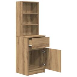 Berkfield Home Bedside Cabinet Artisan Oak 39x35x125 cm Engineered Wood - Size: 39 x 35 x 125 cm - thumbnail 5
