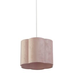 Lighting Collection Blush Scallop Shade Lamp Shade in Pink - thumbnail 3
