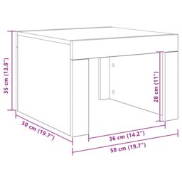 Berkfield Home Coffee Table Black oak 50 x 50 x 35 cm Engineered wood - thumbnail 8