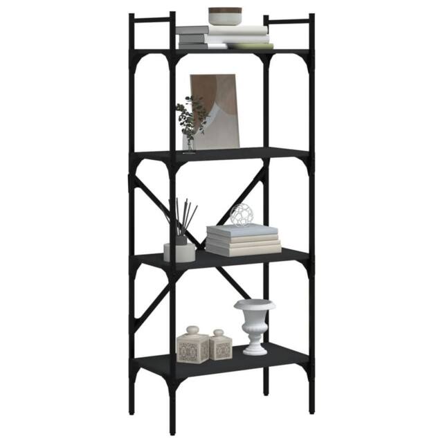 Berkfield Home Decorative Bookcase 4-Tier Black 56x31.5x138.5 cm Engineered Wood - image 1