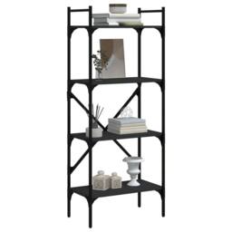 Berkfield Home Decorative Bookcase 4-Tier Black 56x31.5x138.5 cm Engineered Wood - thumbnail 1