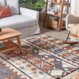 Wyld and Coco Handwoven Boho Area Rug 140 x 200 cm Multicolour Jute with Tassels - Size: 140 cm x 200 cm - thumbnail 1