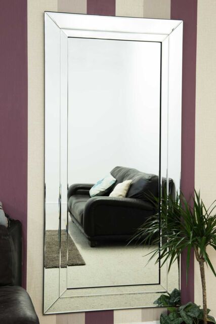 MirrorOutlet Cranbury All Glass Full Length Mirror 174 x 85 CM in Silver - Size: 1 Pack - image 1