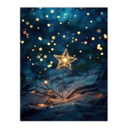 "Artery8 Bright Star Sparkler on Sand Magical Dreamy Wall Art Print in Blue - Size: W12"" x H16""" - thumbnail 1