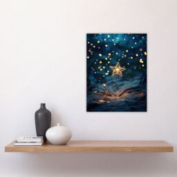 "Artery8 Bright Star Sparkler on Sand Magical Dreamy Wall Art Print in Blue - Size: W12"" x H16""" - thumbnail 4