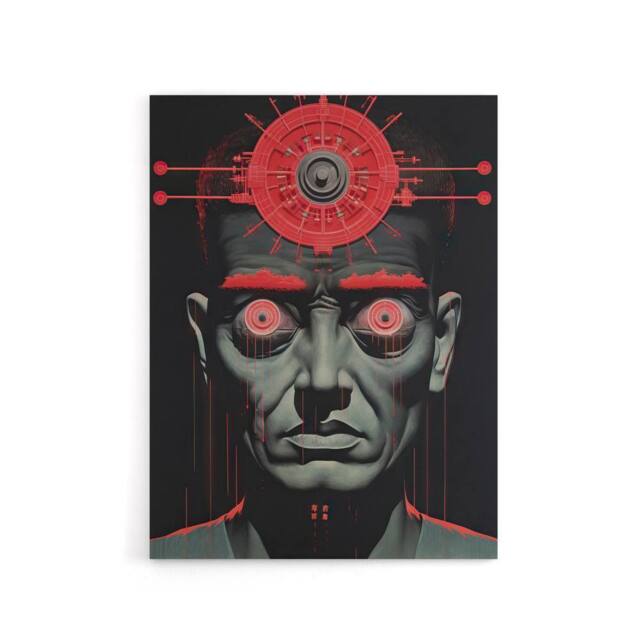 "Artery8 Big Brother Is Watching You George Orwell Canvas Wall Art Print in Red - Size: W24"" x H32""" - image 1