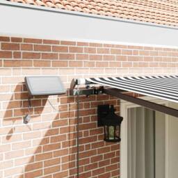 Berkfield Home Manual Retractable Awning with LEDs Anthracite&White 400x300 cm - thumbnail 4