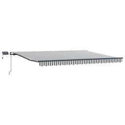 Berkfield Home Manual Retractable Awning with LEDs Anthracite&White 400x300 cm - thumbnail 3