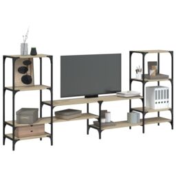 Berkfield Home TV Cabinet Sonoma Oak 206.5x28.5x95 cm Engineered Wood in Brown - thumbnail 1