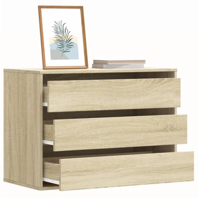 Berkfield Home Corner Chest of Drawers Sonoma Oak 80x41x58 cm Engineered Wood in Brown - Size: 80 x 41 x 58 cm - image 1