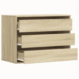 Berkfield Home Corner Chest of Drawers Sonoma Oak 80x41x58 cm Engineered Wood in Brown - Size: 80 x 41 x 58 cm - thumbnail 5