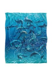JQ Licensing Royce Mcclure Dolphin Twister Silky Touch Super Soft Throw Blanket 152 X 127 cm in White - thumbnail 1