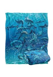 JQ Licensing Royce Mcclure Dolphin Twister Silky Touch Super Soft Throw Blanket 152 X 127 cm in White - thumbnail 2