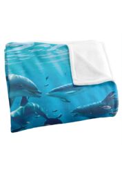 JQ Licensing Royce Mcclure Dolphin Twister Silky Touch Super Soft Throw Blanket 152 X 127 cm in White - thumbnail 3