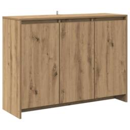 Berkfield Home Sideboard Artisan Oak 102x33x75 cm Engineered Wood in Brown - Size: 102 x 33 x 75 cm - thumbnail 3