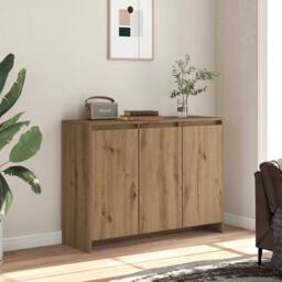 Berkfield Home Sideboard Artisan Oak 102x33x75 cm Engineered Wood in Brown - Size: 102 x 33 x 75 cm - thumbnail 2