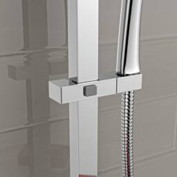 Nes Home Square ABS Adjustable Showerhead Holder Slider Bracket Chrome in Metallic Silver - thumbnail 2