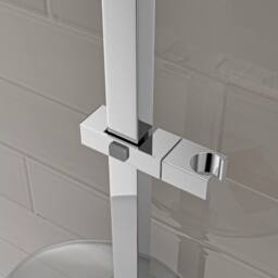 Nes Home Square ABS Adjustable Showerhead Holder Slider Bracket Chrome in Metallic Silver - thumbnail 3