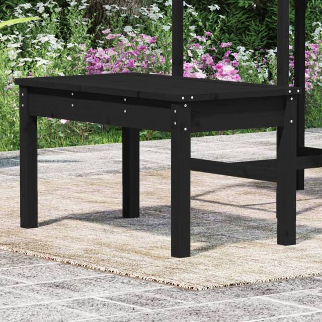 Berkfield Home Beautiful Garden Bench Black 80x44x45 cm Solid Wood Pine - Size: 80 x 44 x 45 cm - image 1