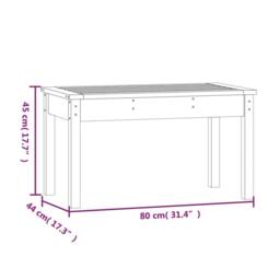 Berkfield Home Beautiful Garden Bench Black 80x44x45 cm Solid Wood Pine - Size: 80 x 44 x 45 cm - thumbnail 8