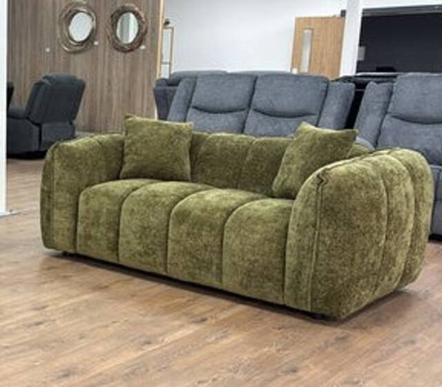 Stratus Interiors Venice Chunky Panel Sofa Plush Living Room Sofa in Green - image 1