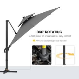 OUTSUNNY 3 x 3(m) Aluminum Sun Square Canopy Top with Adjustable Pole Angle in Dark Grey - thumbnail 4