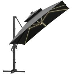 OUTSUNNY 3 x 3(m) Aluminum Sun Square Canopy Top with Adjustable Pole Angle in Dark Grey - thumbnail 2