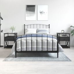 Berkfield Home Bedside Cabinets 2 pcs Black 40x42x55 cm Engineered Wood - Size: 40 x 42 x 55 cm - thumbnail 1