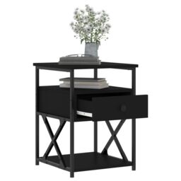 Berkfield Home Bedside Cabinets 2 pcs Black 40x42x55 cm Engineered Wood - Size: 40 x 42 x 55 cm - thumbnail 4