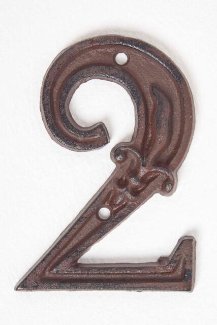 Homescapes Cast Iron House number, 2 in Brown - image 1