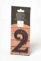 Homescapes Cast Iron House number, 2 in Brown - thumbnail 4