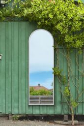"MirrorOutlet White Framed Arched Garden Wall Mirror 71"" X 24"" (180CM X 60CM) - Size: 1 Pack" - thumbnail 1