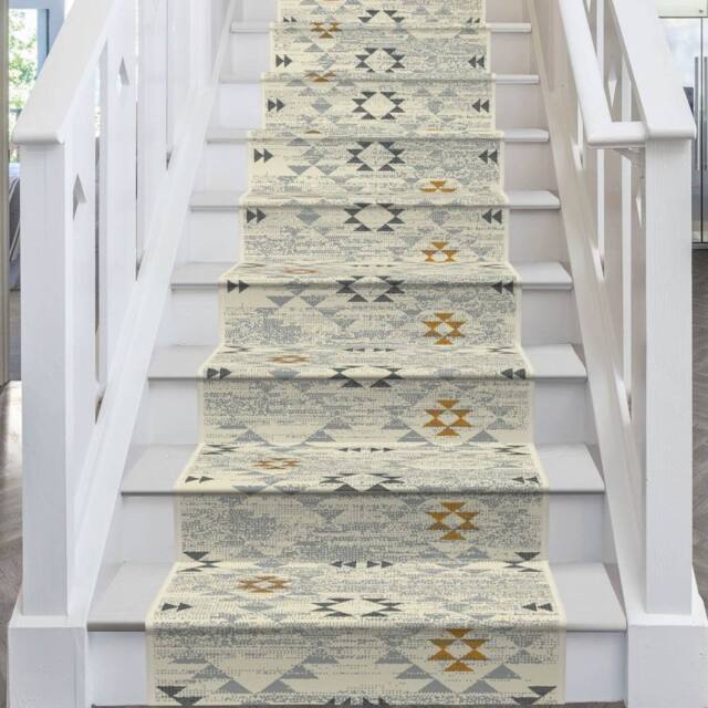 runrug Stair Runner Carpet for Staircases - Soft & Comfy, 9mm - 'Andes' in Beige - Size: 60 cm x 630 cm - image 1