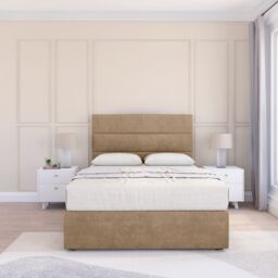 "Sloomy Texas Naples Bed Set With 2 Drawers, Mattress & 26"" Headboard in Light Brown - Size: Double" - thumbnail 2