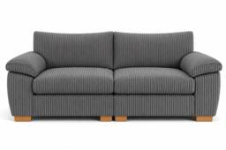 Bliss Furniture Amalfi 2 Seater Split Sofa Soft Fabric in Grey - Size: 2 Pack - thumbnail 1