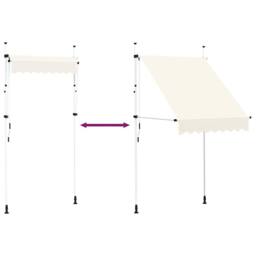Berkfield Home Manual Retractable Awning 150 cm Cream in Beige - thumbnail 6