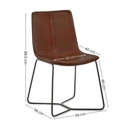 Cheshire Quinton Premium Tan Brown PU Leather Dining Chairs - Set of 2 - thumbnail 7