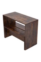 Living and Home Retro Dining Table Set with 2 Stools in Brown - thumbnail 9