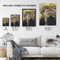 "Artery8 Self Portrait in a Hat Paul Gauguin Wall Art Poster Print - Size: W18"" x H24""" - thumbnail 3