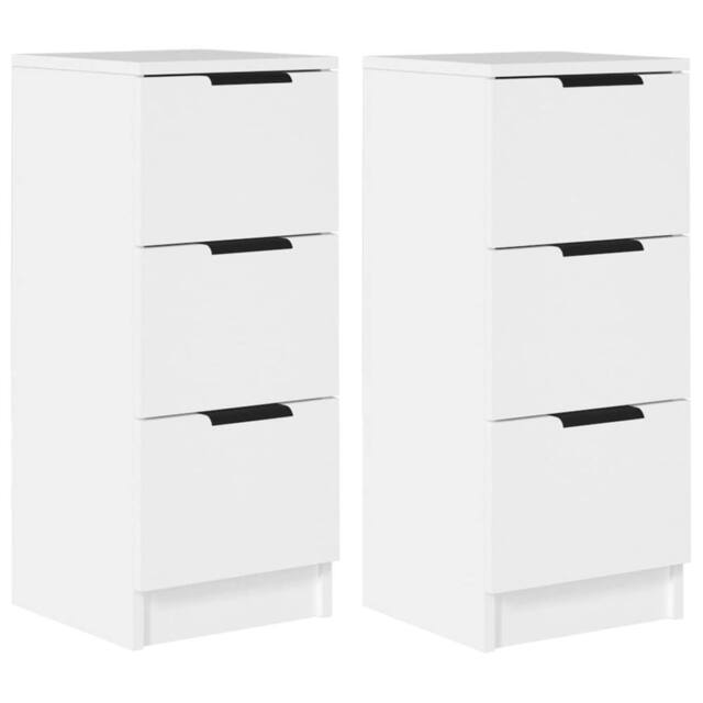 Berkfield Home Sideboards 2 pcs White 30x30x70 cm Engineered Wood - Size: 30 x 30 x 70 cm - image 1