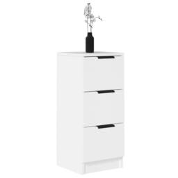 Berkfield Home Sideboards 2 pcs White 30x30x70 cm Engineered Wood - Size: 30 x 30 x 70 cm - thumbnail 4