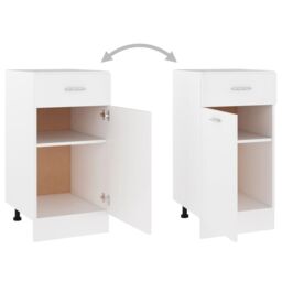 Berkfield Home Drawer Bottom Cabinet White 40x46x81.5 cm Engineered Wood - thumbnail 6